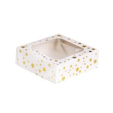 Picture of GOLD STAR SMALL SQUARE TREAT BOXES WITH WINDOW FOIL